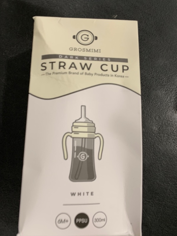 Photo 1 of GROSMIMI Spill Proof no Spill Magic Sippy Cup with Straw with Handle for Baby and Toddlers, Customizable, PPSU, BPA Free 10 oz (White)