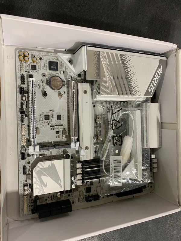 Photo 1 of GIGABYTE Z790M AORUS Elite AX ICE LGA 1700 Intel Z790 M-ATX Motherboard with DDR5, Triple M.2, PCIe 5.0, USB 3.2 Gen2X2 Type-C, Intel Wi-Fi 6E, 2.5GbE LAN, Q-Flash Plus, EZ-Latch Plus