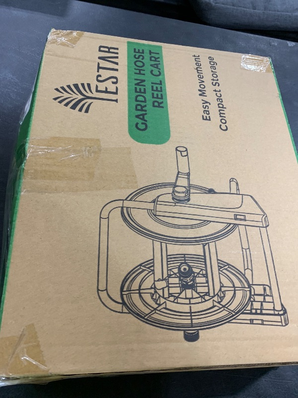 Photo 1 of Garden Hose Reel Cart,Hose Holder Up to 50-60 Feet of 5/8" Hose,Wall Mounted Water Hose Reel,Portable Hose Reels for Outside Car Washing, Watering