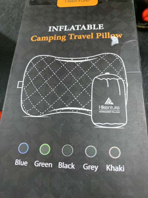 Photo 1 of Hikenture Ultralight Inflatable Pillow with Removable Cover for Neck Lumber Support - Upgrade Washable Travel Air Pillows for Camping, Hiking, Backpacking (Grey)