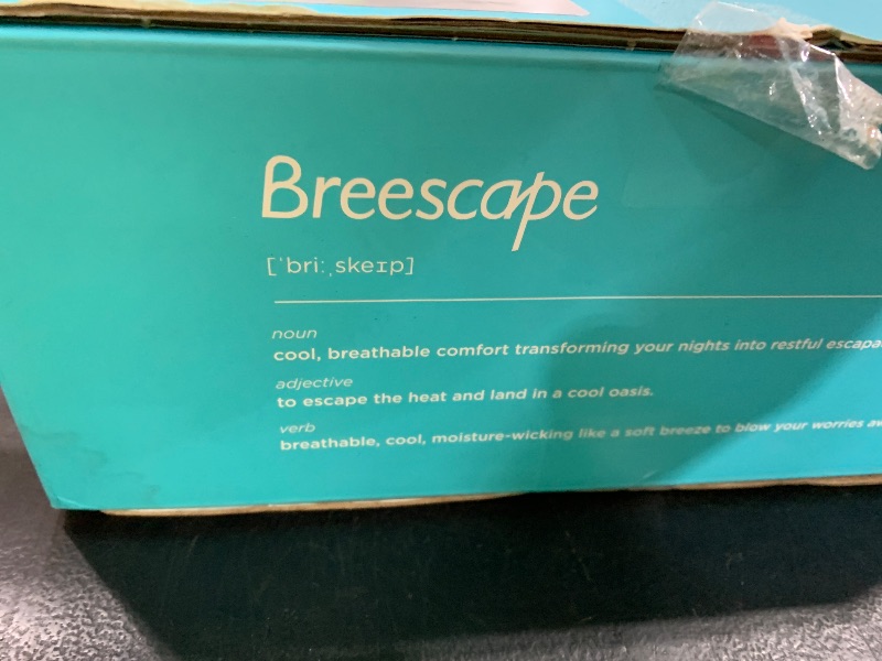 Photo 1 of Breescape Cooling Sheet Set King Size - BlendTek™ Dry & Cool Technology for Hot Sleepers and Night Sweats, Q-Max>0.46 Tech, Deep Pocket Up to 18", 360° Elastic Band, Mint Green