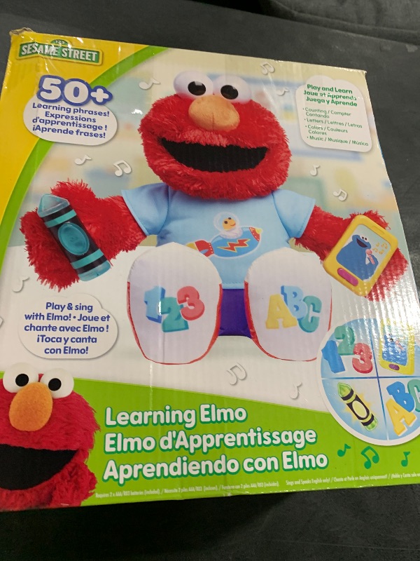 Photo 1 of Just Play Sesame Street 13-inch Learning Elmo Plush Stuffed Animal with 50+ Phrases, Lights, Sounds, & Motion, Learning and Education, Kids Toys for Ages 18 Month