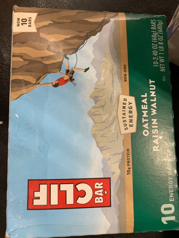 Photo 1 of CLIF BAR - Energy Protein Bars - Oatmeal Raisin Walnut - Made with Organic Oats - Energy Bars - Non-GMO - (10 Pack) exp date 01/26/2026