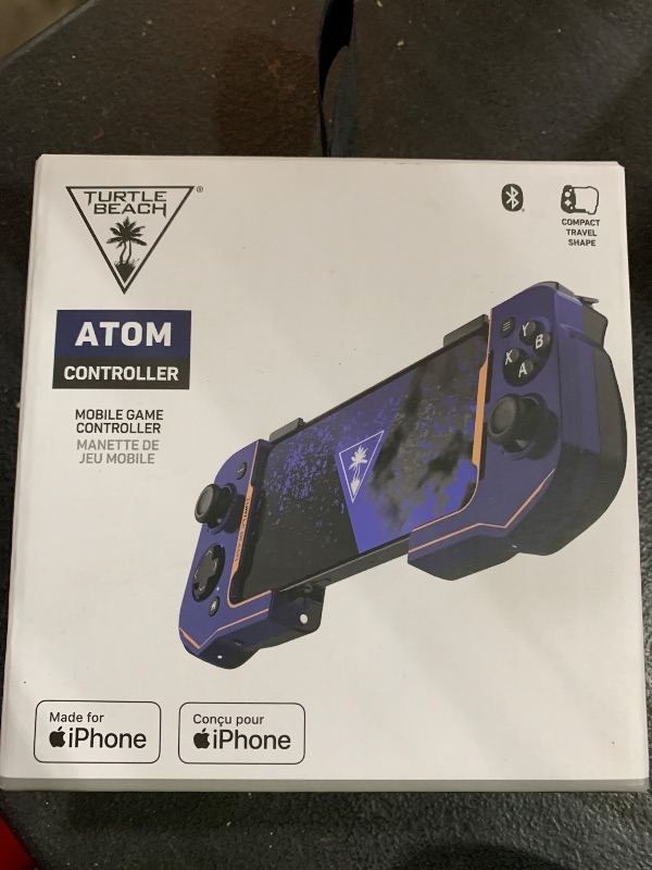 Photo 1 of Turtle Beach Atom Mobile Game Controller with Bluetooth for Cloud Gaming on iPhone with Compact Shape, Console Style Controls & Low Latency Bluetooth – Cobalt Blue