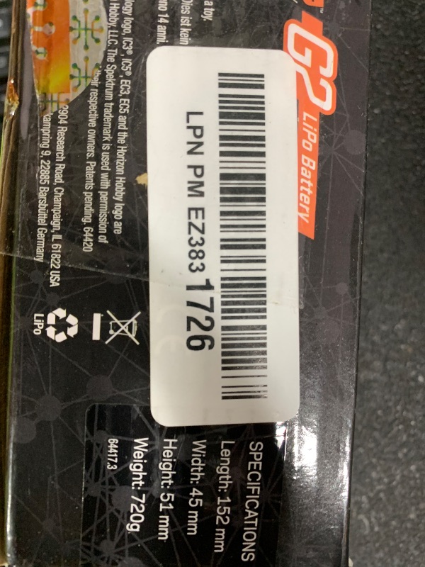 Photo 1 of Spektrum 22.2V 5000mAh 6S 30C Smart LiPo G2: IC5, SPMX56S30