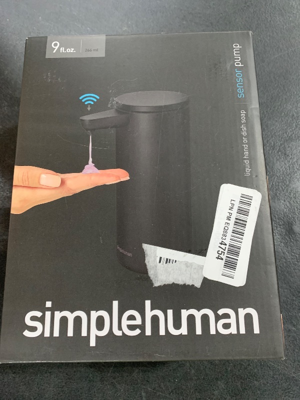 Photo 1 of simplehuman 9 oz. Touch-Free Automatic Rechargeable Sensor Pump, White Stainless Steel, New