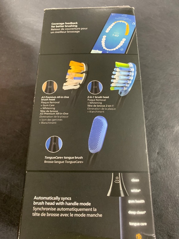 Photo 1 of Philips Sonicare DiamondClean Smart 9500 Electric Toothbrush, Sonic Toothbrush with App, Pressure Sensor, Brush Head Detection, 5 Brushing Modes and 3 Intensity Levels, Black, Model HX9923/11