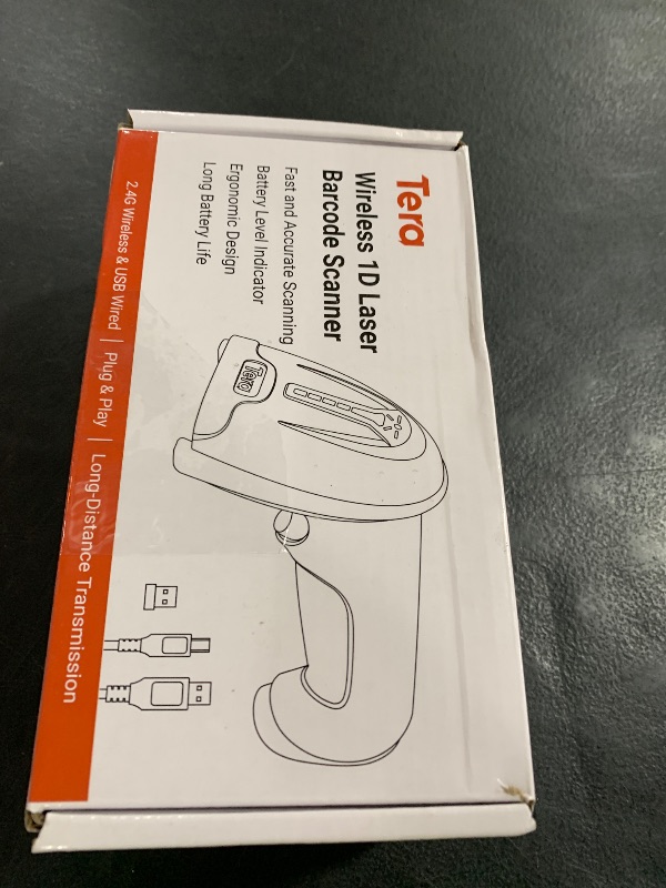 Photo 1 of Tera Barcode Scanner Wireless 1D Laser Cordless Barcode Reader with Battery Level Indicator, Versatile 2 in 1 2.4Ghz Wireless and USB 2.0 Wired