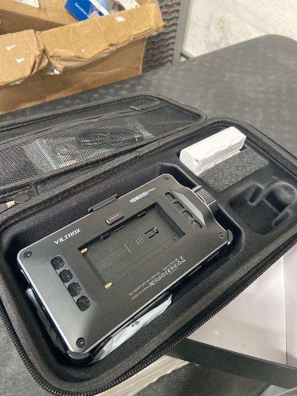 Photo 2 of VILTROX DC-X3 SDI Monitor Kit with Rig Cage, 6 Inch Touchscreen Camera Field Monitor Cage Kit 4K HDMI, 2000Nits Daylight Viewable DSLR Camera Monitor, with Battery/Sunshade/Protective Case