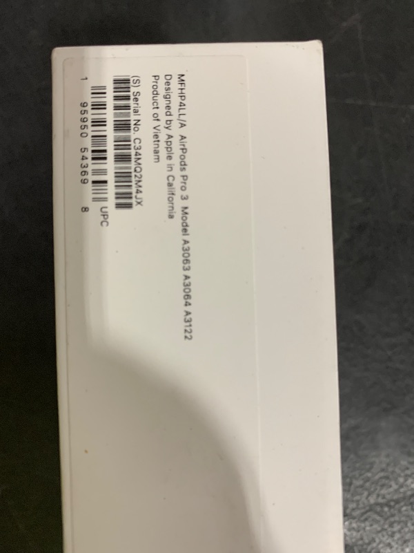 Photo 1 of Apple AirPods Pro 3 Wireless Earbuds, Active Noise Cancellation, Live Translation, Heart Rate Sensing, Hearing Aid Feature, Bluetooth Headphones, Spatial Audio, High-Fidelity Sound, USB-C Charging