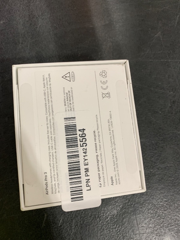 Photo 1 of Apple AirPods Pro 3 Wireless Earbuds, Active Noise Cancellation, Live Translation, Heart Rate Sensing, Hearing Aid Feature, Bluetooth Headphones, Spatial Audio, High-Fidelity Sound, USB-C Charging