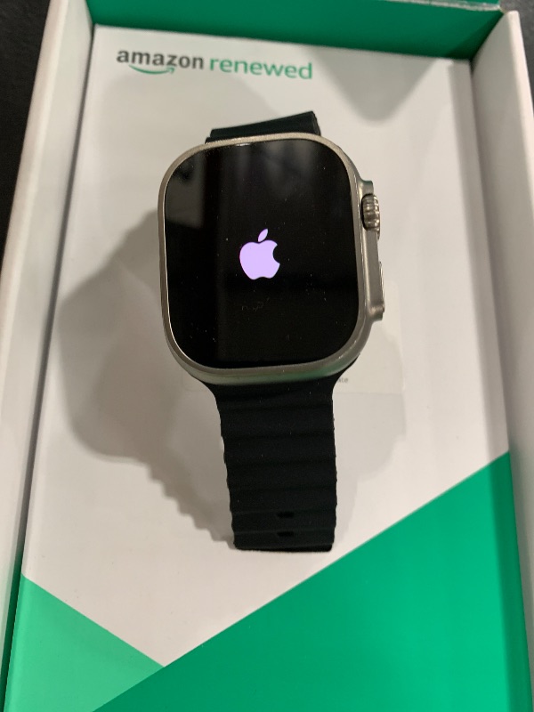 Photo 1 of Apple Watch Ultra [GPS + Cellular 49mm] Titanium Case with Midnight Ocean Band, One Size (Renewed Premium)