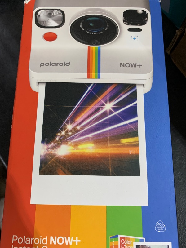 Photo 1 of Polaroid Now+ Generation 2 - Camera + Film Bundle (16 Photos Included) - White - Bluetooth Connected App Controlled Instant Film Camera (6437)