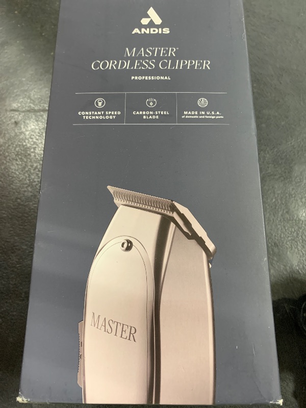 Photo 1 of Andis 12660 Professional Master Corded/Cordless Hair Trimmer, Adjustable Carbon Steel Blade Hair Clipper for Close Cutting, Silver