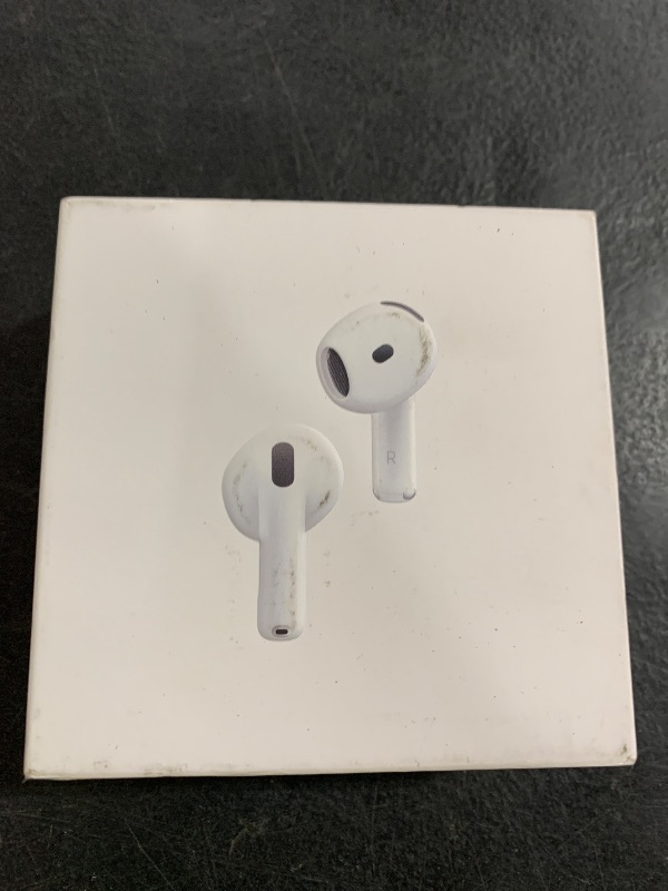 Photo 1 of Apple AirPods 4 Wireless Earbuds, Bluetooth Headphones, with Active Noise Cancellation, Adaptive Audio, Transparency Mode, Personalized Spatial Audio, USB-C Charging Case, Wireless Charging, H2 Chip