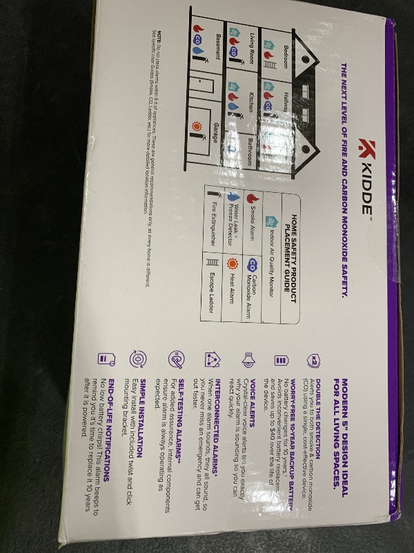 Photo 1 of Kidde Hardwired Smoke & Carbon Monoxide Detector, 10-Year Battery Backup, Voice Alerts, Interconnectable LED Warning Light Indicators, 4 Pack
