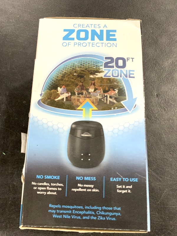 Photo 1 of Thermacell E55 E-Series Rechargeable Mosquito Repeller with 20' Mosquito Protection Zone; Blue; Includes 12-Hr Repellent Refill; Bug Spray Alternative; Scent Free; No Candle or Flame