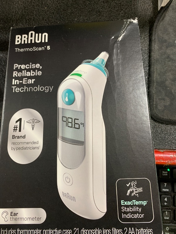 Photo 1 of Braun ThermoScan 5 Ear Thermometer, ExacTemp Stability Indicator, Professional Accuracy, Baby & Infant Friendly, Recommended by Pediatricians