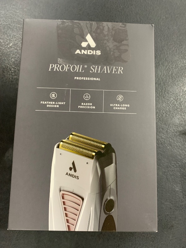 Photo 1 of Andis TS-1 17235 Pro Foil Lithium Titanium Foil Shaver, Cord/Cordless, Smooth Shaving Cordless Shaver with Charger, Gray