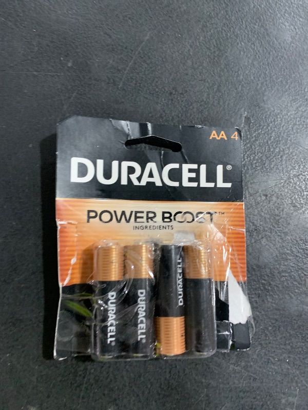 Photo 1 of Duracell Coppertop AA Batteries with Power Boost Ingredients, 4 Count Pack Double A Battery with Long-lasting Power, Alkaline AA Battery for Household and Office Devices