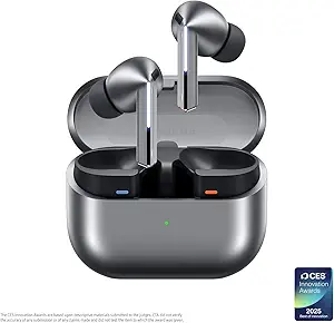 Photo 1 of Samsung Galaxy Buds 3 Pro AI True Wireless Bluetooth Earbuds, Noise Cancelling, Sound Optimization, Redesigned Comfort Fit, Silver [US Version, Amazon Exclusive, 2Yr Warranty]