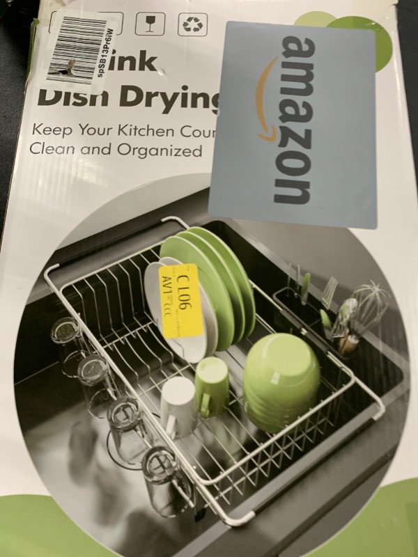 Photo 1 of JASIWAY Dish Drying Rack in Sink, Expandable Stainless Steel Dish Drainers for Kitchen Counter, Dish Dryer Rack for Inside Sink, Over The Sink Dish Racks with Utensil Holder, Silver