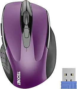 Photo 1 of TECKNET Wireless Mouse, 2.4G Ergonomic Optical Mouse, Computer Mouse for Laptop, PC, Computer, Chromebook, Notebook, 6 Buttons, 24 Months Battery Life, 2600 DPI, 5 Adjustment Levels