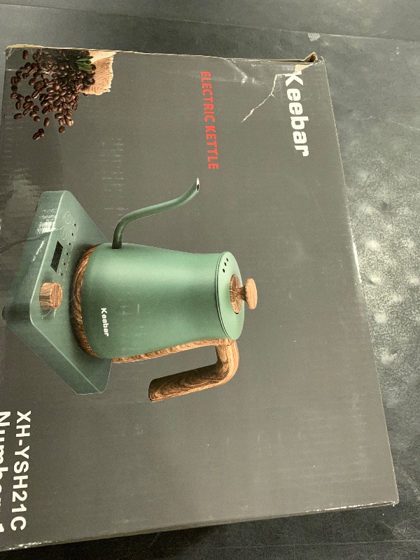 Photo 1 of Electric Kettle, Electric Gooseneck Kettle with 6 Temperature Control Presets and LED Display, 0.8L/27.05oz, 0.8mm Ultra-Fine Spout, 304 Stainless Steel Inner, 1000W Gooseneck Kettle, Matte Black