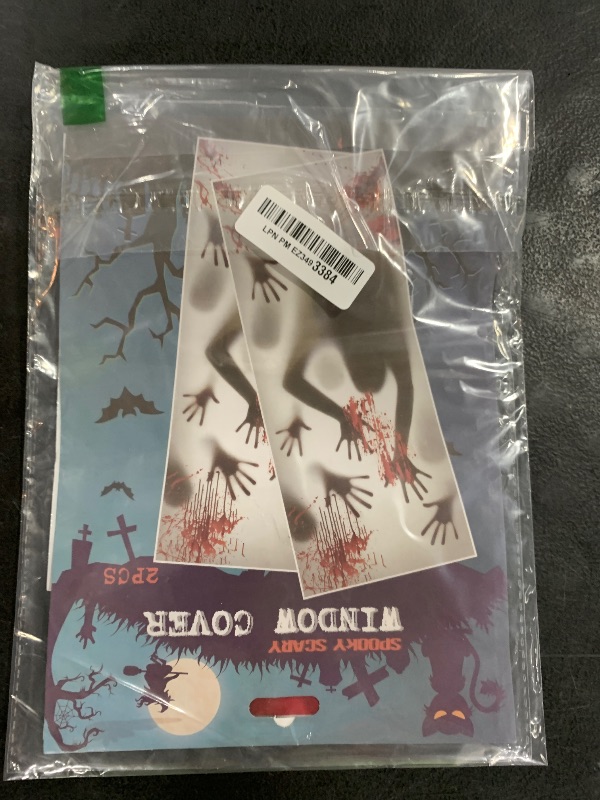 Photo 1 of FUNNISM 2PCS Halloween Haunted House Decoration Window Door Cover, Scary Zombie Hands Halloween Window Cling Poster, Creepy Garage, School Dormitory, Outdoor/Indoor, Skeleton Door Decoration