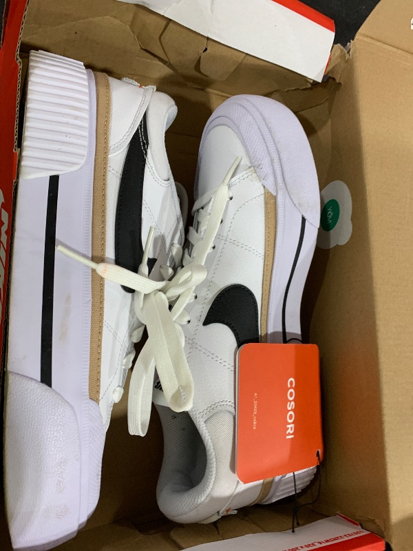 Photo 1 of Nike Women's Court Legacy Lift Shoes, White/Black-Hemp-Team Orange, 8