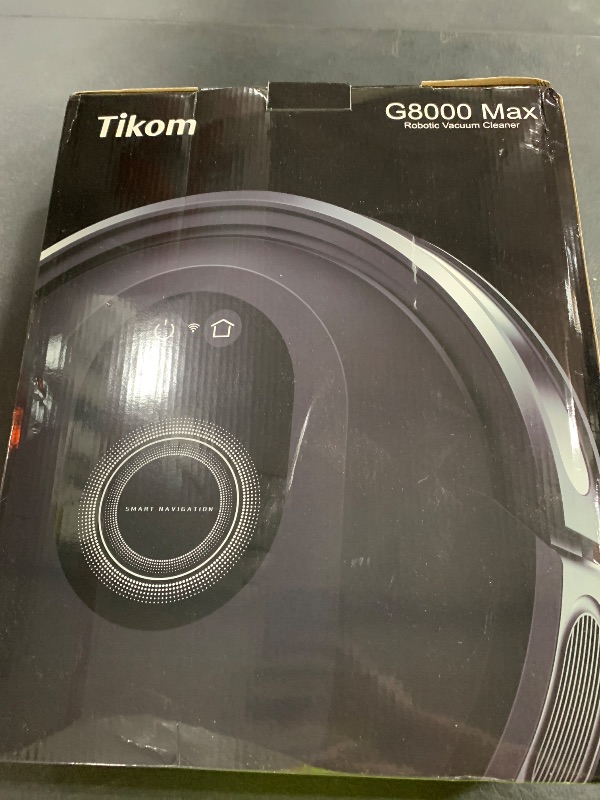 Photo 1 of Tikom Robot Vacuum and Mop Combo, 5000Pa Robotic Vacuum Cleaner, 150 Min Max, App & Remote Control, Ideal for Hard Floor, Carpet, Pet Hair, Self-Charge(G8000 Max)