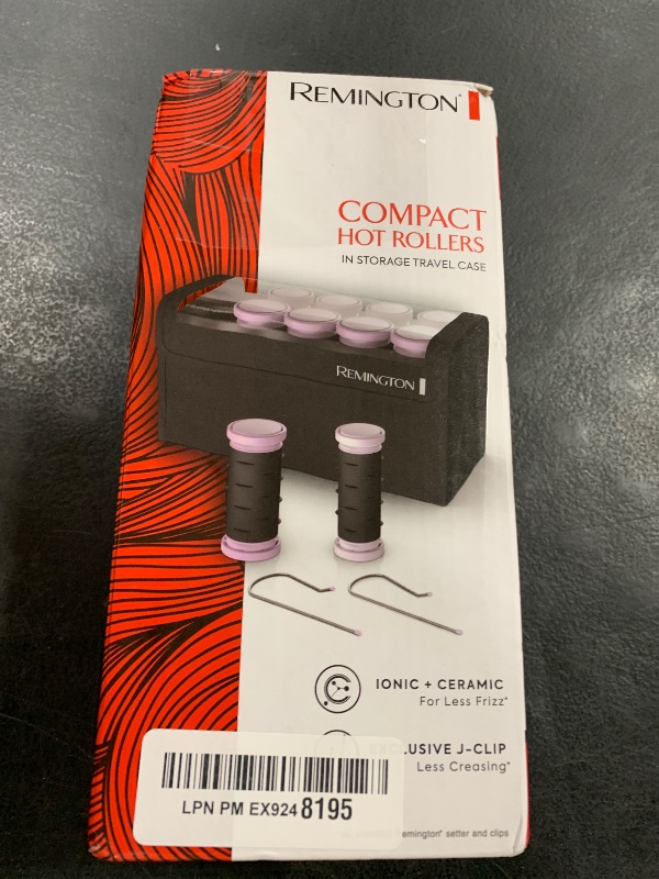 Photo 1 of Remington Compact Ceramic Dual Voltage Hot Rollers for Long and Short Hair, Hair Setters, Hair Curlers, 1-1 ¼" Purple/Black, 10 Piece Set