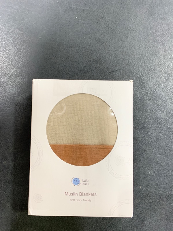 Photo 1 of Lulu moon Muslin Baby Blanket - Cotton Quilt Blankets for Toddlers - Reversible Nursery Crib Blanket for Baby Boys and Girls 47"x47"(Caramel)