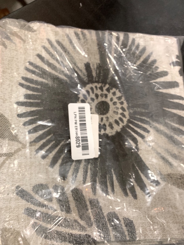 Photo 1 of Mika Home Pack of 2 Decorative Throw Pillows Cases Cushion Cover for Sofa Couch Bed,Sunflower Pattern,20x20 Inches,Grey Cream