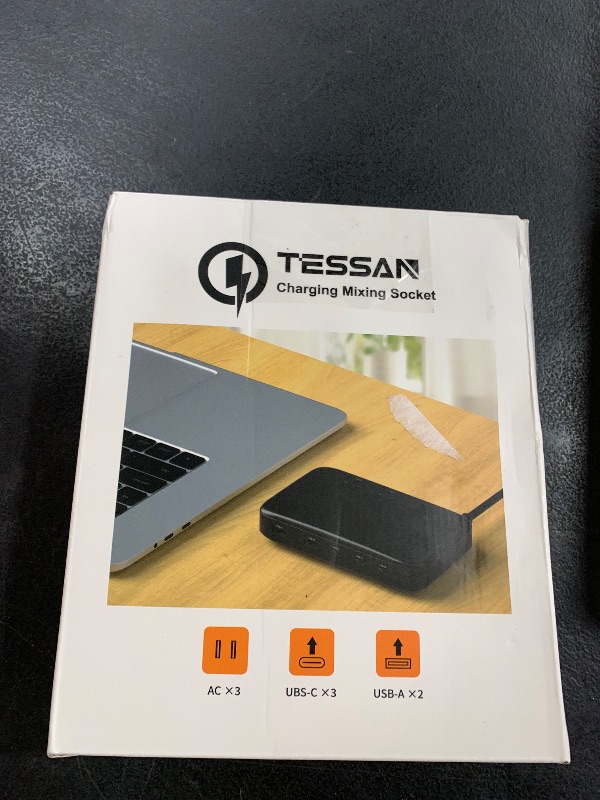 Photo 1 of PD 130W Charging Station for Multiple Devices, TESSAN 8-in-1 USB C Charger Block Compatible with iPhone 16/15, MacBook, Tablet, Charging Dock with 3 USB-C, 2 USB-A & 3 AC, Home Office Accessories
