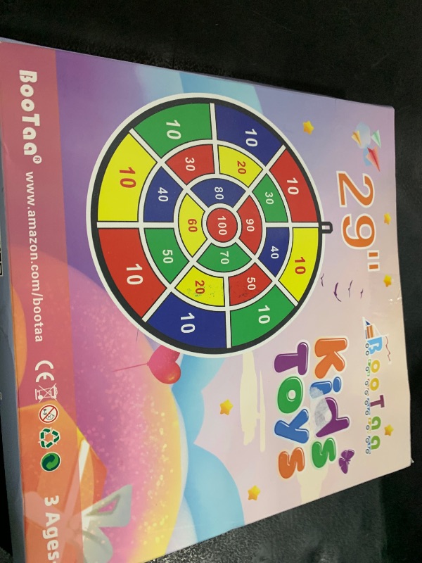 Photo 1 of 29" Large Dart Board for Kids, BooTaa Kids Dart Board with 12 Sticky Balls, Boys Toys, Indoor/Sport Outdoor Fun Party Play Game Toys, Birthday Gifts for 3 4 5 6 7 8 9 10 11 12 Year Old Boys Girls
