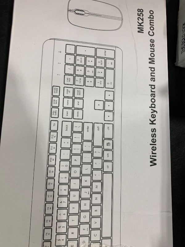 Photo 1 of Wireless Keyboard and Mouse Combo, Full Size Silent Ergonomic Keyboard and Mouse, Long Battery Life, Optical Mouse, 2.4G Lag-Free Cordless Mice Keyboard for Computer, Mac, Laptop, PC, Windows