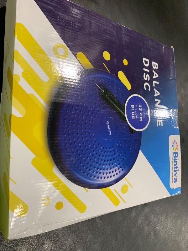 Photo 1 of Inflated Stability Wobble Cushion, Including Free Pump/Exercise Fitness Core Balance Disc,Blue,size: 13 inches / 33 cm diameter