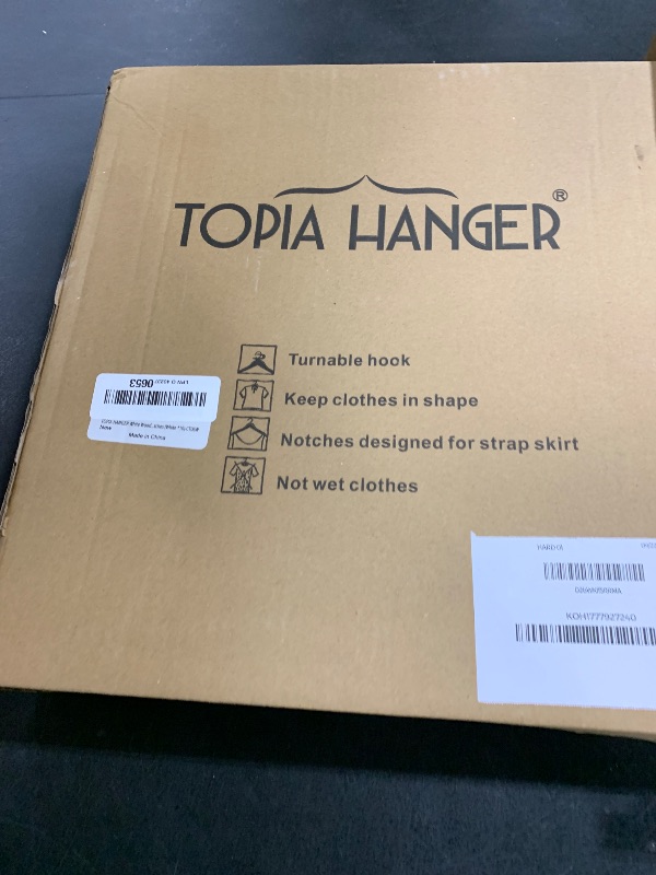 Photo 1 of TOPIA HANGER Bride Hanger for Wedding Dress, Premium White Wooden Hangers, 360° Swivel White Hook, Smooth Finish, Extra Smoothly Cut Notches, 10 Pack-CT06W