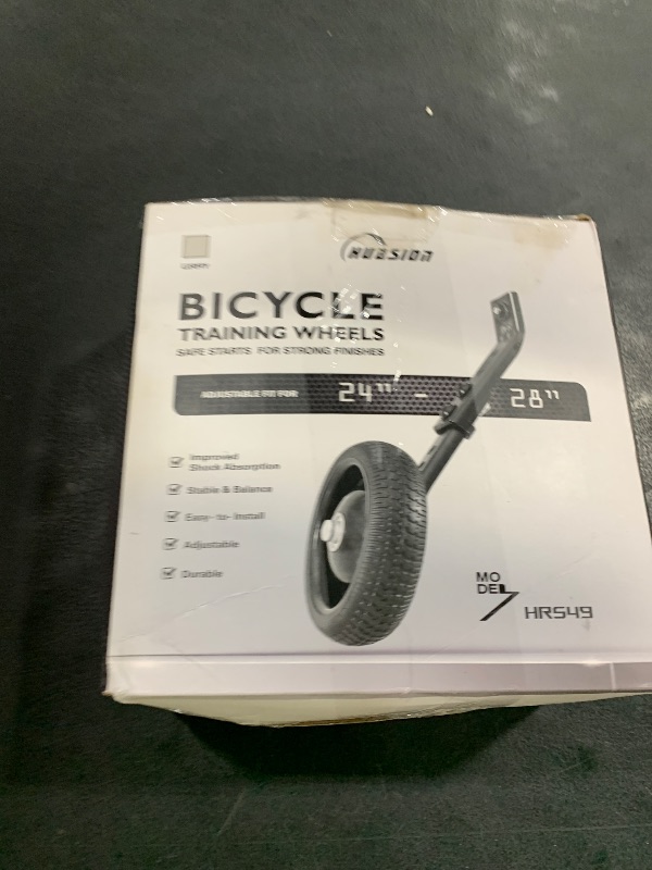 Photo 1 of HUASION Bicycle Training Wheels for Adults, Fit 24" to 28" Bikes, Steel Construction, Black, 1 Pair - Safe and Stable Learning Training Wheels, Light Gray