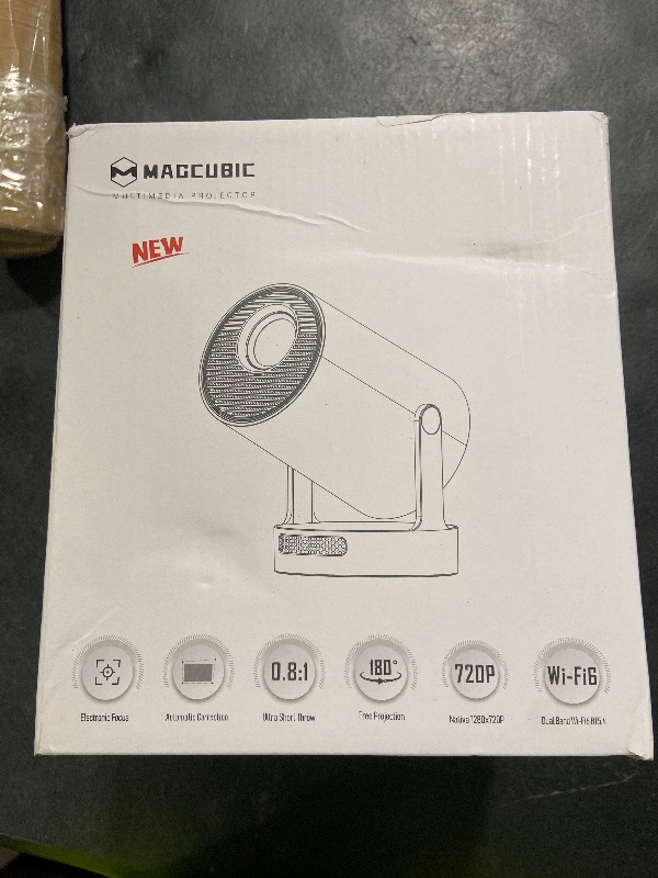 Photo 1 of ?Electric Focus?Magcubic Mini Projector 4K Support, Portable Projector with WiFi 6 and Bluetooth 5.4, Smart Proyector, 5W Soundbase Speaker, 180° Rotation for Home Theater HY300 Ultra