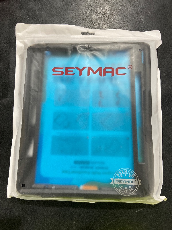 Photo 1 of SEYMAC Case for iPad Pro 12.9 2022/2021/ 2020/2018, Heavy Duty Protection Shockproof Case with Screen Protector, 360° Rotating Stand/Handle/Shoulder Strap, Supports Pencil 2 Charging, Black