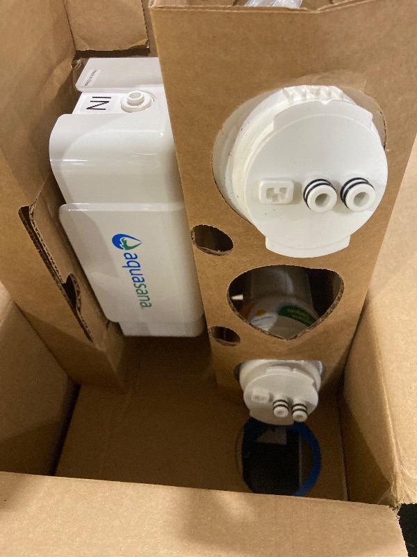 Photo 1 of Aquasana Under Sink Water Filter System - Reduces PFAS, Lead, & Chlorine in Drinking Water - Under Counter Claryum Filtration for Kitchen - 2-Stage - Brushed Nickel Faucet - AQ-5200.55