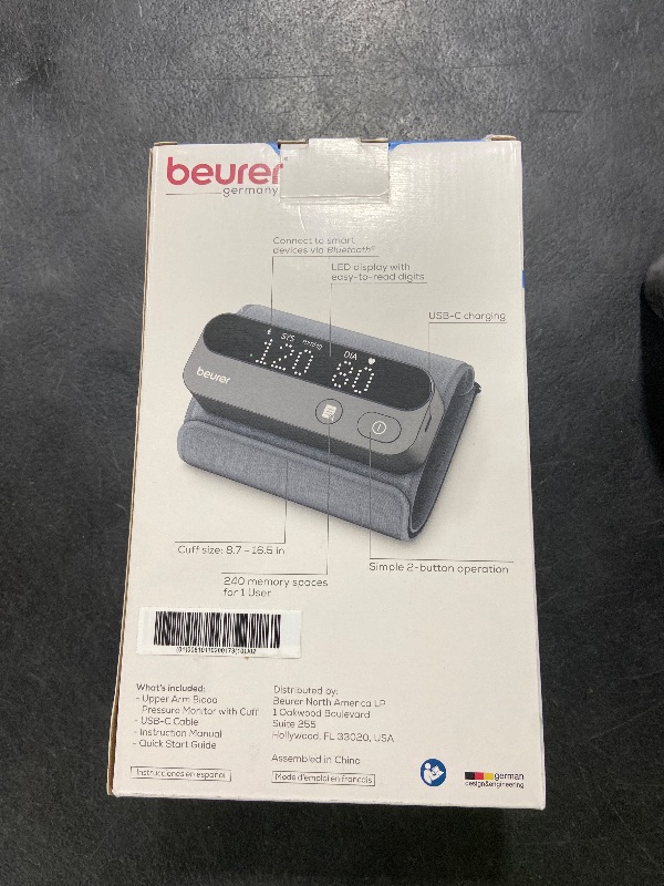 Photo 1 of Beurer BM59 Elite 900 Upper Arm Blood Pressure Monitor, Tubeless One-Piece Cuff, Irregular Heartbeat Detection, LED Risk Indicator, Accurate & Clinically Proven, Bluetooth, 240 Memory Sets