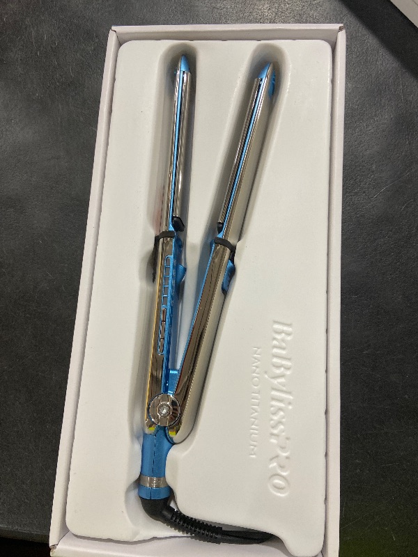 Photo 1 of BabylissPRO Nano Titanium Prima Ionic Hair Straightener, Curl and Straighten Hair With One Professional Tool, Blue