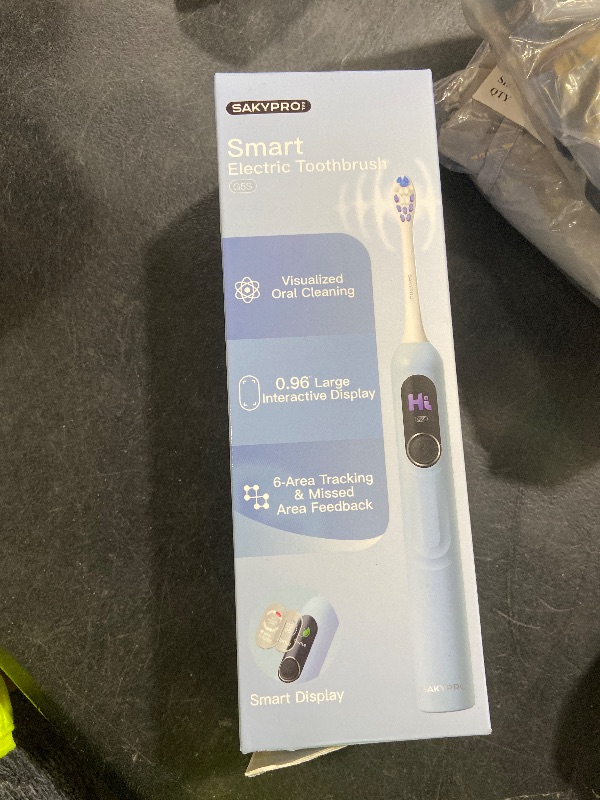 Photo 1 of SAKYPRORAL Electric Toothbrush with AI Smart Screen for Adults Kids Teens | 150-Day Battery, Real-Time Brushing Map | Whitening Mode, 3-Min Timer, Travel Case | Family Sonic Toothbrush (G5S Blue)