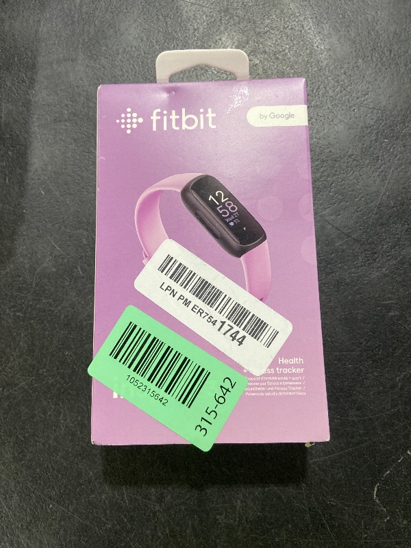 Photo 1 of Fitbit Inspire 3 Health &-Fitness-Tracker with Stress Management, Workout Intensity, Sleep Tracking, 24/7 Heart Rate and more, Lilac Bliss/Black, One Size (S & L Bands Included)