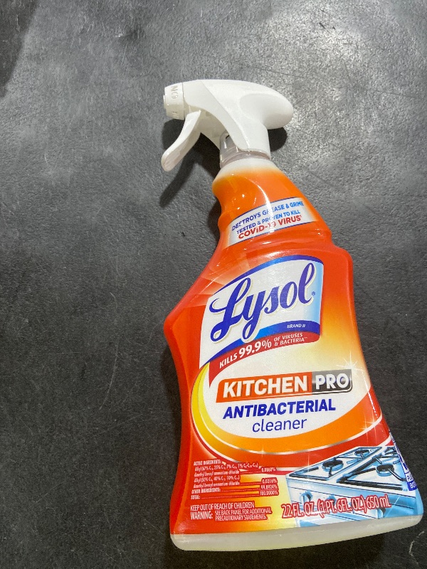Photo 1 of Lysol Pro Kitchen Spray Cleaner and Degreaser, Antibacterial All Purpose Cleaning Spray for Kitchens, Countertops, Ovens, and Appliances, Citrus Scent, 22oz