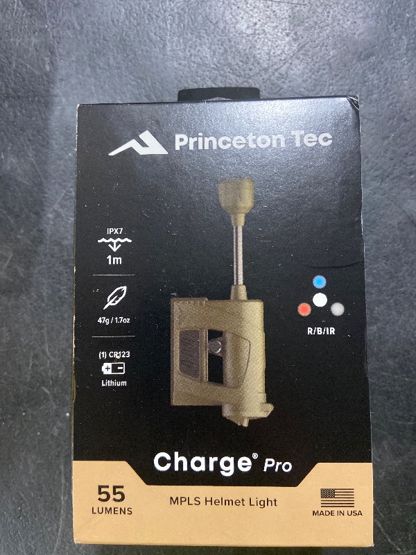 Photo 1 of Princeton Tec Charge PRO Tactical RBI Maxbright LED Low-Profile Task Light with Flexible Neck, 55 Lumens, Water-Resistant, Essential Accessory for Fire Rescue, Military, Outdoors and Safety, Tan