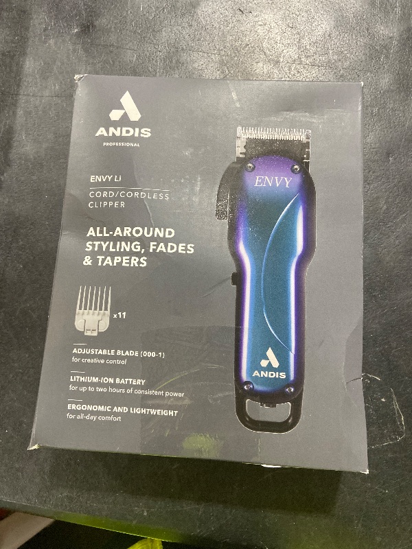 Photo 1 of Andis 560968 Limited Edition Galaxy Envy Li Cordless Clipper, Rechargeable Hair Clipper, Adjustable Blade, Close Cutting Zero Gapped